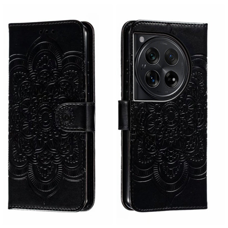 Sun Mandala Embossing Pattern Phone Leather Case, For OnePlus 12, For OnePlus Ace 2V, For OnePlus 11