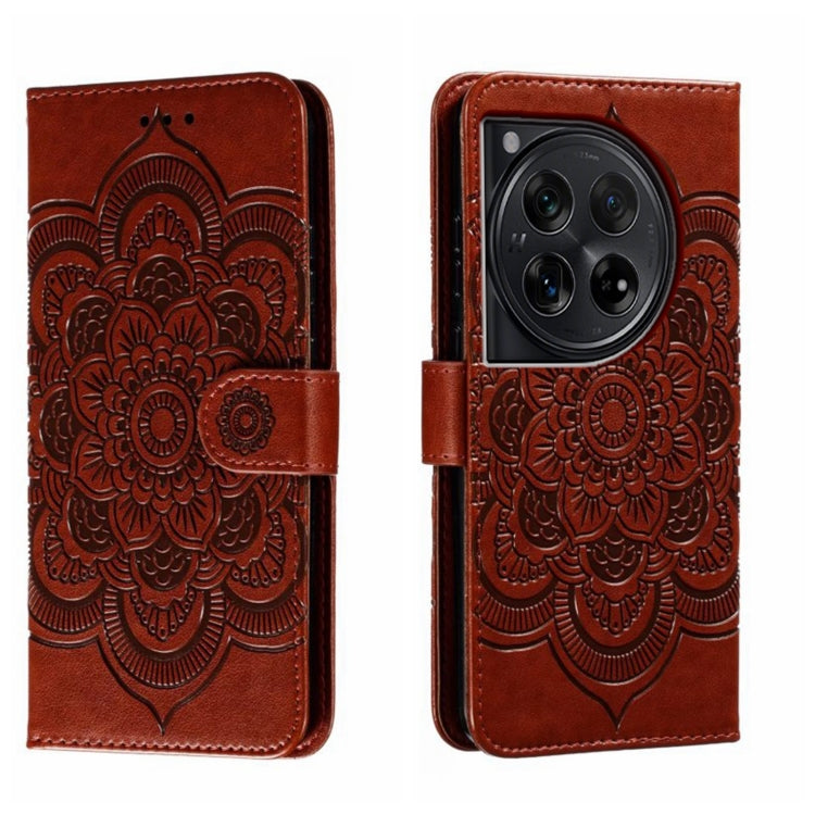 Sun Mandala Embossing Pattern Phone Leather Case, For OnePlus 12, For OnePlus Ace 2V, For OnePlus 11