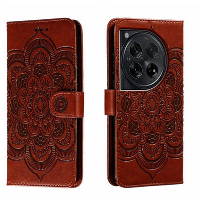 Sun Mandala Embossing Pattern Phone Leather Case, For OnePlus 12, For OnePlus Ace 2V, For OnePlus 11