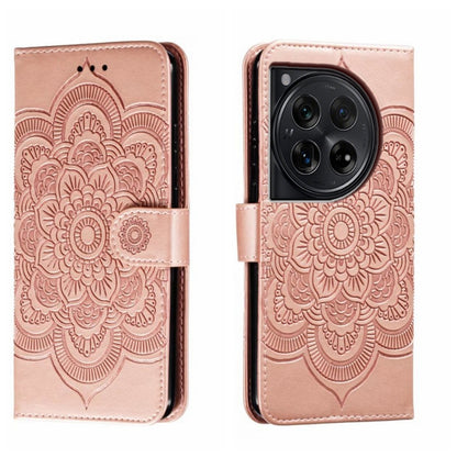 Sun Mandala Embossing Pattern Phone Leather Case, For OnePlus 12, For OnePlus Ace 2V, For OnePlus 11