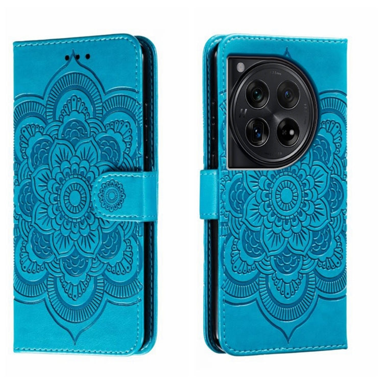 Sun Mandala Embossing Pattern Phone Leather Case, For OnePlus 12, For OnePlus Ace 2V, For OnePlus 11