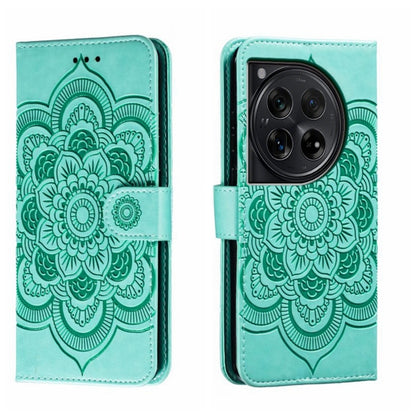 Sun Mandala Embossing Pattern Phone Leather Case, For OnePlus 12, For OnePlus Ace 2V, For OnePlus 11