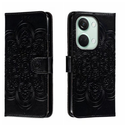 Sun Mandala Embossing Pattern Phone Leather Case, For OnePlus 12, For OnePlus Ace 2V, For OnePlus 11