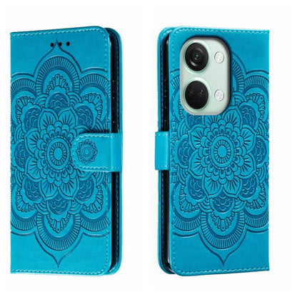 Sun Mandala Embossing Pattern Phone Leather Case, For OnePlus 12, For OnePlus Ace 2V, For OnePlus 11