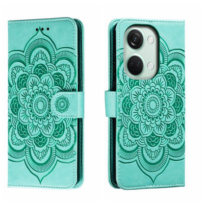 Sun Mandala Embossing Pattern Phone Leather Case, For OnePlus 12, For OnePlus Ace 2V, For OnePlus 11