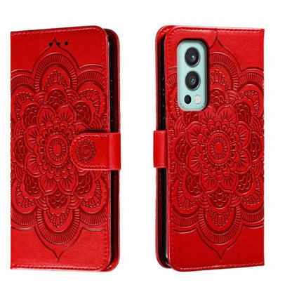 Sun Mandala Embossing Pattern Phone Leather Case, For OnePlus Nord 2 5G, For OnePlus 9 Pro, For OnePlus 9