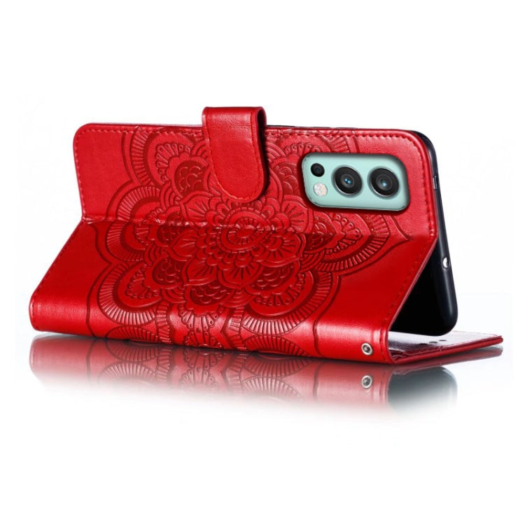 Sun Mandala Embossing Pattern Phone Leather Case, For OnePlus Nord 2 5G, For OnePlus 9 Pro, For OnePlus 9