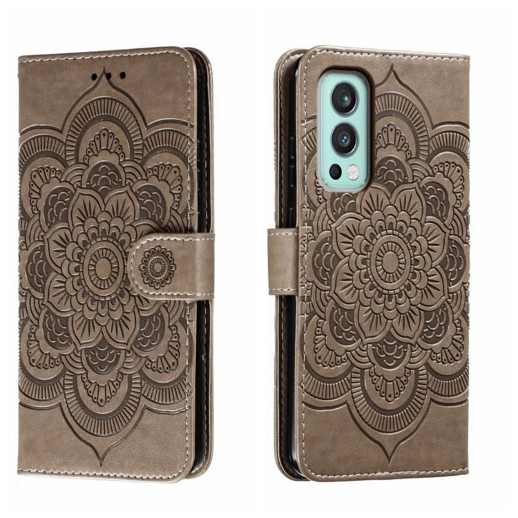 Sun Mandala Embossing Pattern Phone Leather Case, For OnePlus Nord 2 5G, For OnePlus 9 Pro, For OnePlus 9