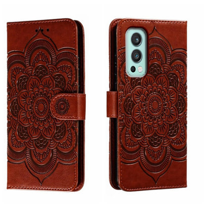 Sun Mandala Embossing Pattern Phone Leather Case, For OnePlus Nord 2 5G, For OnePlus 9 Pro, For OnePlus 9