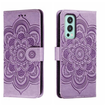 Sun Mandala Embossing Pattern Phone Leather Case, For OnePlus Nord 2 5G, For OnePlus 9 Pro, For OnePlus 9