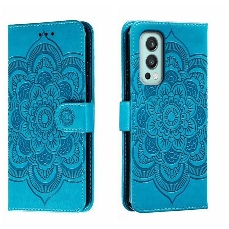 Sun Mandala Embossing Pattern Phone Leather Case, For OnePlus Nord 2 5G, For OnePlus 9 Pro, For OnePlus 9