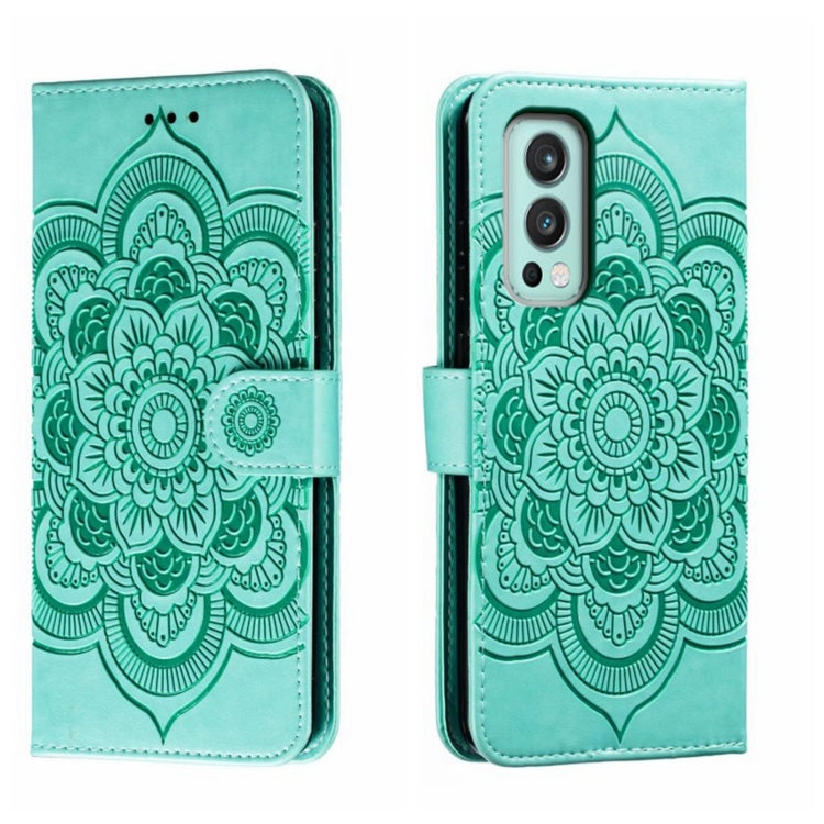 Sun Mandala Embossing Pattern Phone Leather Case, For OnePlus Nord 2 5G, For OnePlus 9 Pro, For OnePlus 9