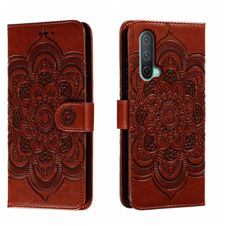 Sun Mandala Embossing Pattern Phone Leather Case, For OnePlus Nord N200 5G, For OnePlus 9R, For OnePlus Nord CE 5G