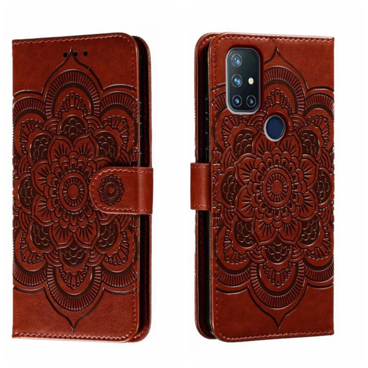 Sun Mandala Embossing Pattern Phone Leather Case, For OnePlus Nord N10 5G, For OnePlus Nord N100