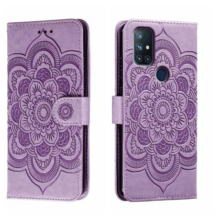 Sun Mandala Embossing Pattern Phone Leather Case, For OnePlus Nord N10 5G, For OnePlus Nord N100