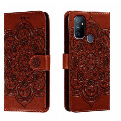 Sun Mandala Embossing Pattern Phone Leather Case, For OnePlus Nord N10 5G, For OnePlus Nord N100