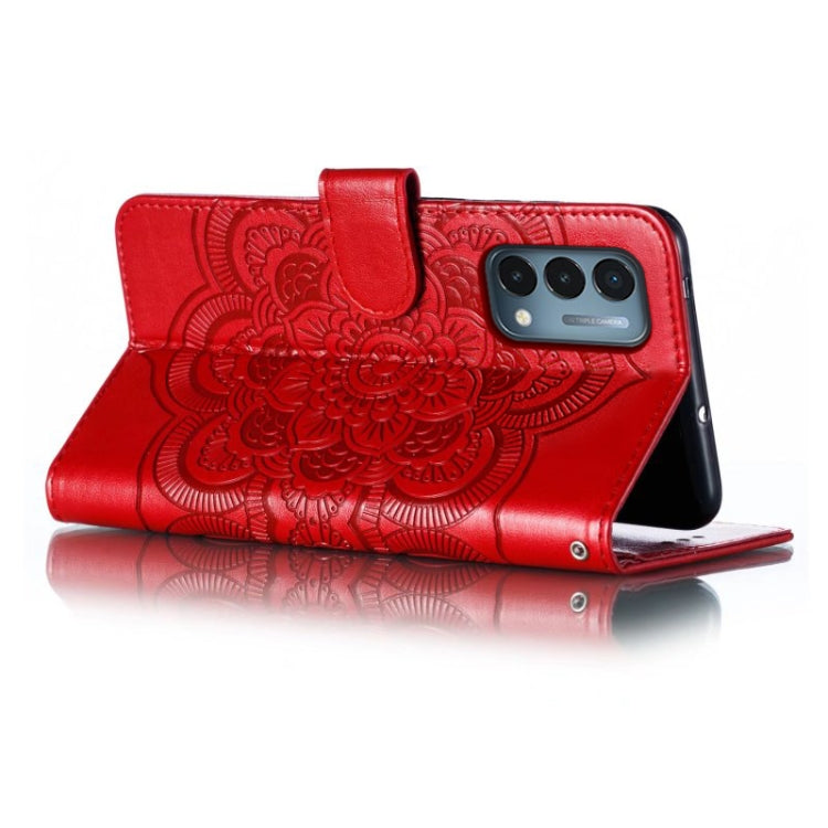 Sun Mandala Embossing Pattern Phone Leather Case, For OnePlus Nord N200 5G, For OnePlus 9R, For OnePlus Nord CE 5G