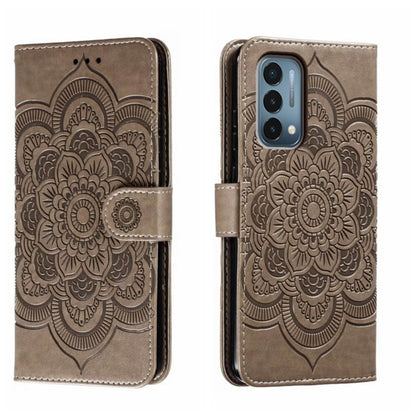 Sun Mandala Embossing Pattern Phone Leather Case, For OnePlus Nord N200 5G, For OnePlus 9R, For OnePlus Nord CE 5G