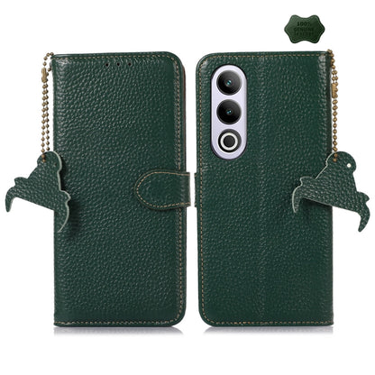 Genuine Leather Litchi Texture RFID Leather Phone Case, For OnePlus Nord CE4 5G / K12 5G