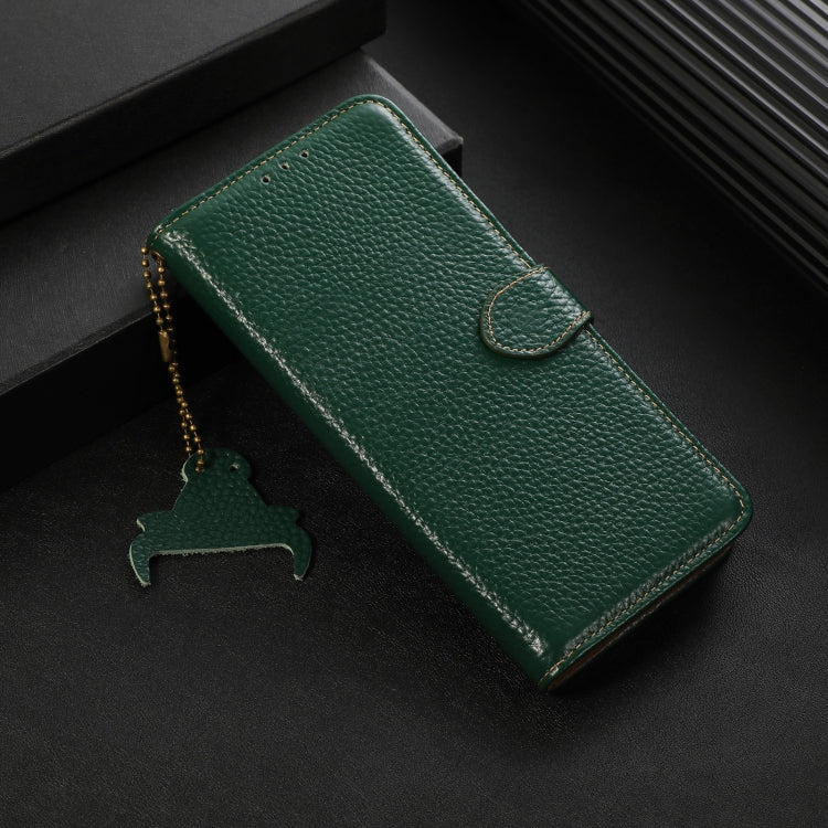 Genuine Leather Litchi Texture RFID Leather Phone Case, For OnePlus Nord CE4 5G / K12 5G