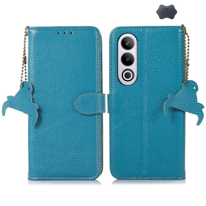 Genuine Leather Litchi Texture RFID Leather Phone Case, For OnePlus Nord CE4 5G / K12 5G