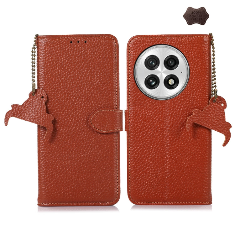 Genuine Leather Litchi Texture RFID Leather Phone Case, For OnePlus Ace 6 Ultra, For OnePlus 15T, For OnePlus 15R 5G/Ace 6/Ace 6T 5G, For OnePlus 15, For OnePlus Ace 5 / 13R 5G, For OnePlus 13