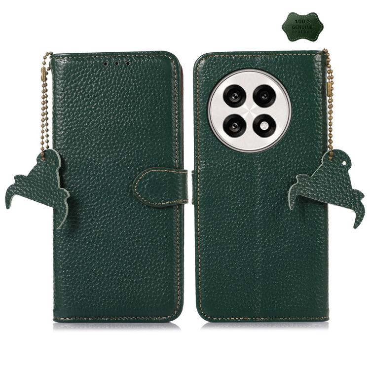 Genuine Leather Litchi Texture RFID Leather Phone Case, For OnePlus Ace 6 Ultra, For OnePlus 15T, For OnePlus 15R 5G/Ace 6/Ace 6T 5G, For OnePlus 15, For OnePlus Ace 5 / 13R 5G, For OnePlus 13