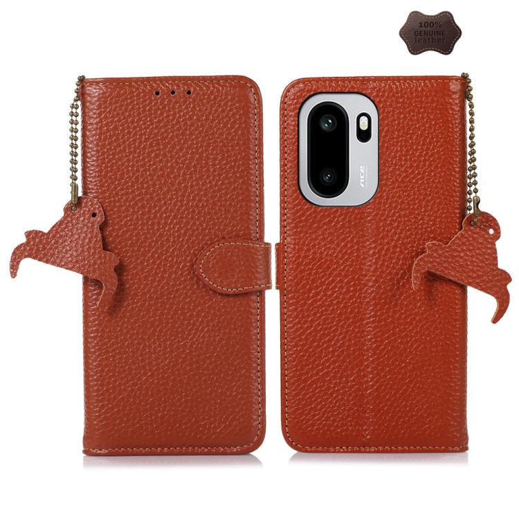 Genuine Leather Litchi Texture RFID Leather Phone Case, For OnePlus Ace 6 Ultra, For OnePlus 15T, For OnePlus 15R 5G/Ace 6/Ace 6T 5G, For OnePlus 15, For OnePlus Ace 5 / 13R 5G, For OnePlus 13