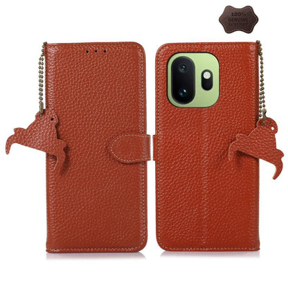 Genuine Leather Litchi Texture RFID Leather Phone Case, For OnePlus Ace 6 Ultra, For OnePlus 15T, For OnePlus 15R 5G/Ace 6/Ace 6T 5G, For OnePlus 15, For OnePlus Ace 5 / 13R 5G, For OnePlus 13