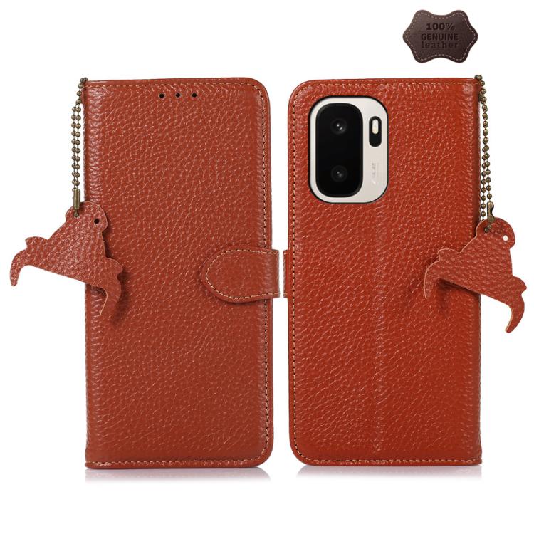 Genuine Leather Litchi Texture RFID Leather Phone Case, For OnePlus Ace 6 Ultra, For OnePlus 15T, For OnePlus 15R 5G/Ace 6/Ace 6T 5G, For OnePlus 15, For OnePlus Ace 5 / 13R 5G, For OnePlus 13