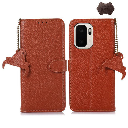 Genuine Leather Litchi Texture RFID Leather Phone Case, For OnePlus Ace 6 Ultra, For OnePlus 15T, For OnePlus 15R 5G/Ace 6/Ace 6T 5G, For OnePlus 15, For OnePlus Ace 5 / 13R 5G, For OnePlus 13