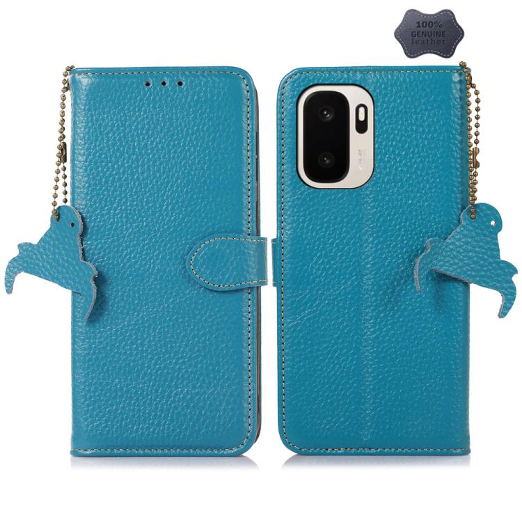 Genuine Leather Litchi Texture RFID Leather Phone Case, For OnePlus Ace 6 Ultra, For OnePlus 15T, For OnePlus 15R 5G/Ace 6/Ace 6T 5G, For OnePlus 15, For OnePlus Ace 5 / 13R 5G, For OnePlus 13