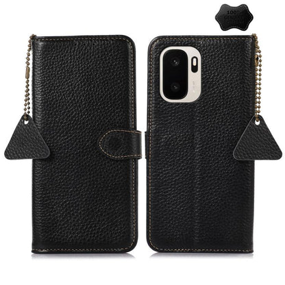 Genuine Leather Litchi Texture RFID Leather Phone Case, For OnePlus Ace 6 Ultra, For OnePlus 15T, For OnePlus 15R 5G/Ace 6/Ace 6T 5G, For OnePlus 15, For OnePlus Ace 5 / 13R 5G, For OnePlus 13