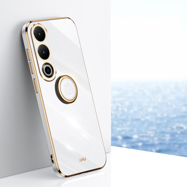 XINLI Straight Edge 6D Electroplate TPU Phone Case with Ring Holder, For OnePlus Nord 4, For OnePlus Ace 3 Pro, For OnePlus Ace 3V