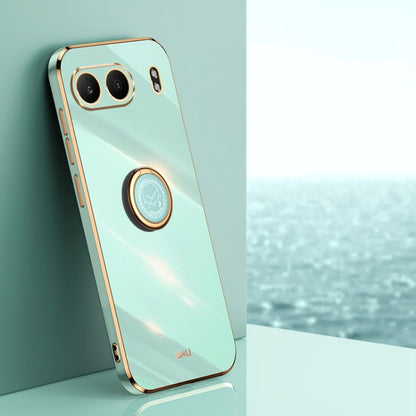 XINLI Straight Edge 6D Electroplate TPU Phone Case with Ring Holder, For OnePlus Nord 4, For OnePlus Ace 3 Pro, For OnePlus Ace 3V