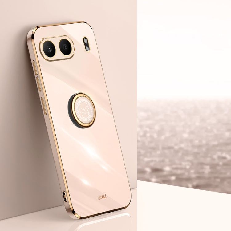 XINLI Straight Edge 6D Electroplate TPU Phone Case with Ring Holder, For OnePlus Nord 4, For OnePlus Ace 3 Pro, For OnePlus Ace 3V