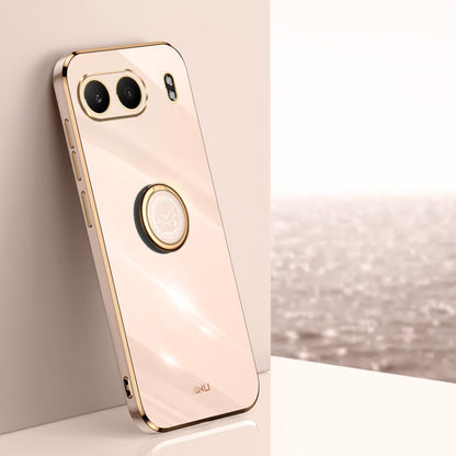 XINLI Straight Edge 6D Electroplate TPU Phone Case with Ring Holder, For OnePlus Nord 4, For OnePlus Ace 3 Pro, For OnePlus Ace 3V