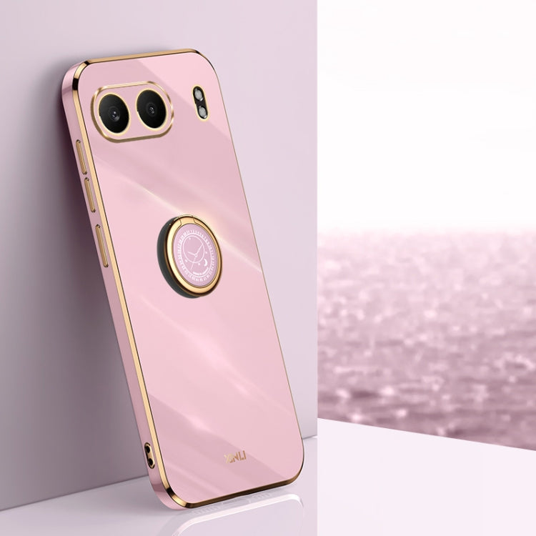 XINLI Straight Edge 6D Electroplate TPU Phone Case with Ring Holder, For OnePlus Nord 4, For OnePlus Ace 3 Pro, For OnePlus Ace 3V