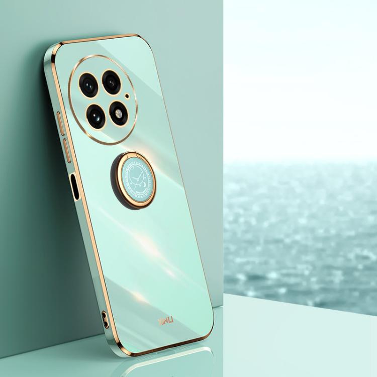 XINLI Straight Edge 6D Electroplate TPU Phone Case with Ring Holder, For OnePlus Ace 5 Racing, For OnePlus 13T, For OnePlus 13