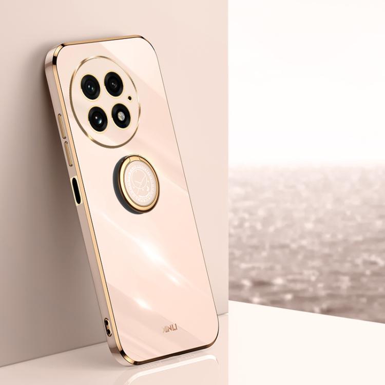 XINLI Straight Edge 6D Electroplate TPU Phone Case with Ring Holder, For OnePlus Ace 5 Racing, For OnePlus 13T, For OnePlus 13