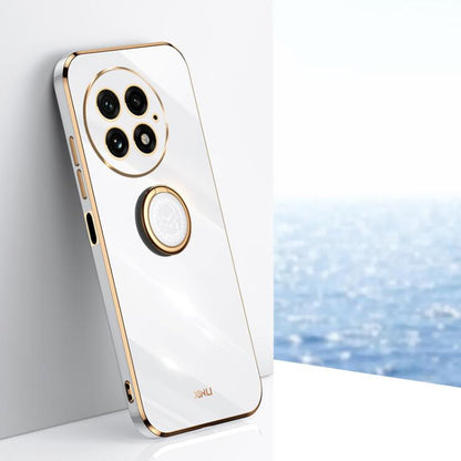 XINLI Straight Edge 6D Electroplate TPU Phone Case with Ring Holder, For OnePlus Ace 5 Racing, For OnePlus 13T, For OnePlus 13