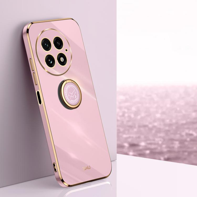 XINLI Straight Edge 6D Electroplate TPU Phone Case with Ring Holder, For OnePlus Ace 5 Racing, For OnePlus 13T, For OnePlus 13