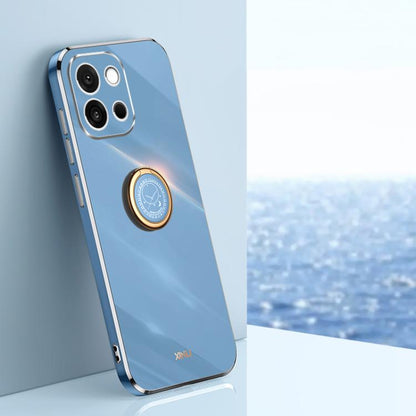 XINLI Straight Edge 6D Electroplate TPU Phone Case with Ring Holder, For OnePlus Ace 5 Racing, For OnePlus 13T, For OnePlus 13