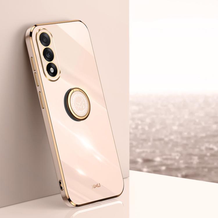 XINLI Straight Edge 6D Electroplate TPU Phone Case with Ring Holder, For OnePlus Turbo 6, For OnePlus 15 5G, For OnePlus Ace 5 Ultra