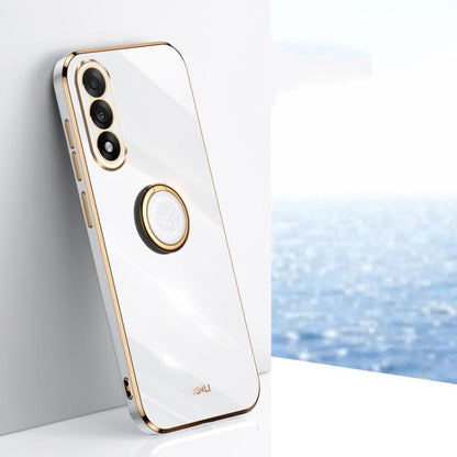 XINLI Straight Edge 6D Electroplate TPU Phone Case with Ring Holder, For OnePlus Turbo 6, For OnePlus 15 5G, For OnePlus Ace 5 Ultra