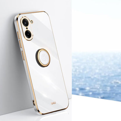 XINLI Straight Edge 6D Electroplate TPU Phone Case with Ring Holder, For OnePlus Ace 5 Racing, For OnePlus 13T, For OnePlus 13