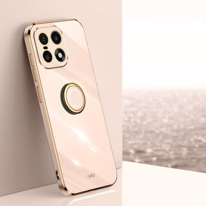 XINLI Straight Edge 6D Electroplate TPU Phone Case with Ring Holder, For OnePlus Turbo 6, For OnePlus 15 5G, For OnePlus Ace 5 Ultra
