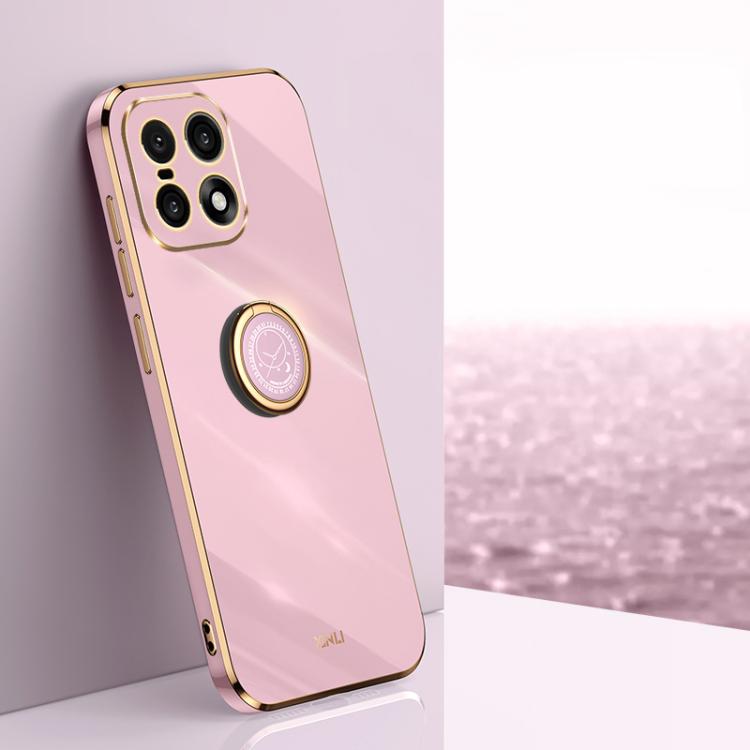 XINLI Straight Edge 6D Electroplate TPU Phone Case with Ring Holder, For OnePlus Turbo 6, For OnePlus 15 5G, For OnePlus Ace 5 Ultra