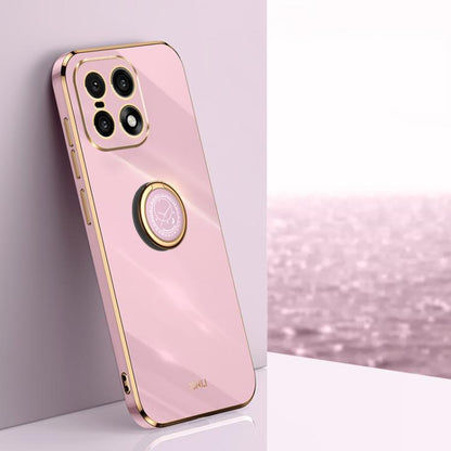 XINLI Straight Edge 6D Electroplate TPU Phone Case with Ring Holder, For OnePlus Turbo 6, For OnePlus 15 5G, For OnePlus Ace 5 Ultra