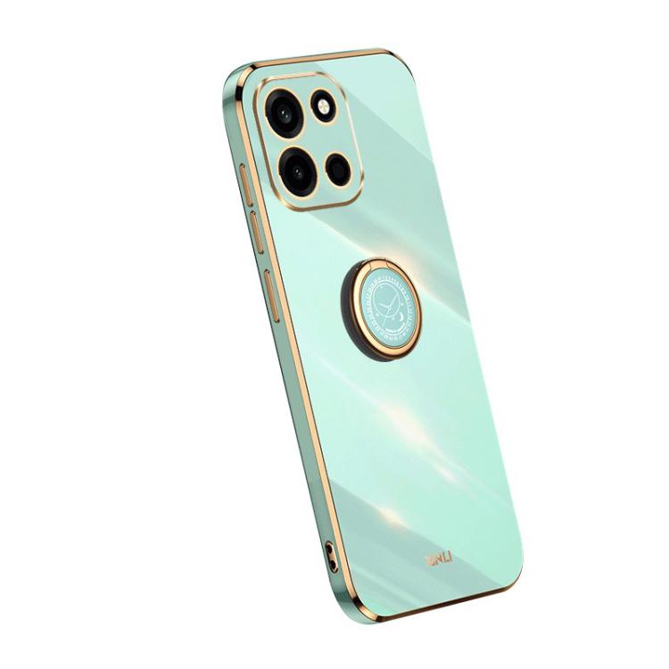 XINLI Straight Edge 6D Electroplate TPU Phone Case with Ring Holder, For OnePlus Turbo 6, For OnePlus 15 5G, For OnePlus Ace 5 Ultra